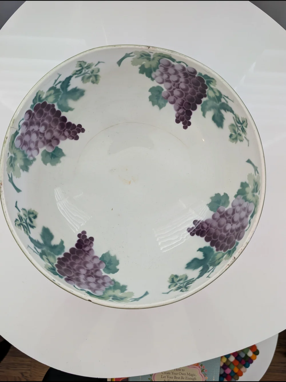 Antique K&G Luneville France Grape Harvest Punch Bowl Keller & Guérin Faience 10